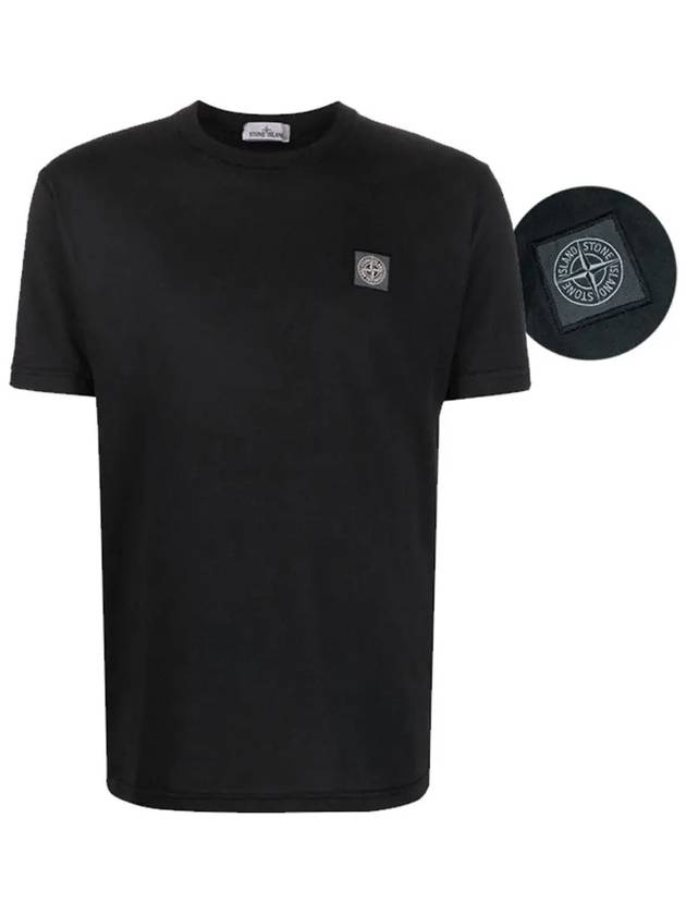 Men's Logo Short Sleeve T-Shirt Black - STONE ISLAND - BALAAN 3