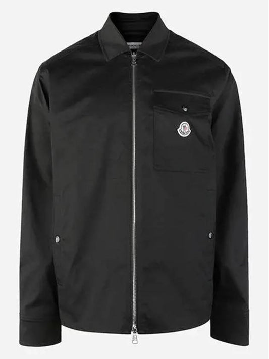 24SS 2F00002 57448 999 Men's Logo Pocket Shirt Jacket Black 999021 - MONCLER - BALAAN 1