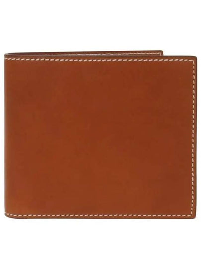 Vacchetta Leather Bill Fold Wallet Natural Brown - THOM BROWNE - BALAAN 2