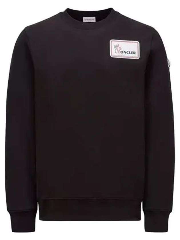 Logo Patch Cotton Sweatshirt Black - MONCLER - BALAAN 2