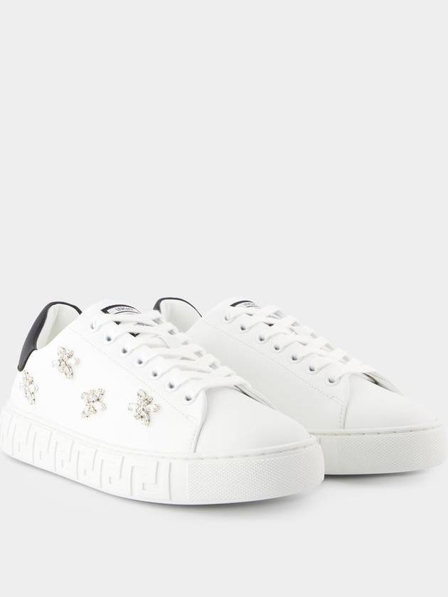 La Greca Sneakers - Versace - Canvas - White - VERSACE - BALAAN 2