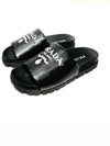 Logo Sequin Rubber Sole Slippers Black - PRADA - BALAAN 10