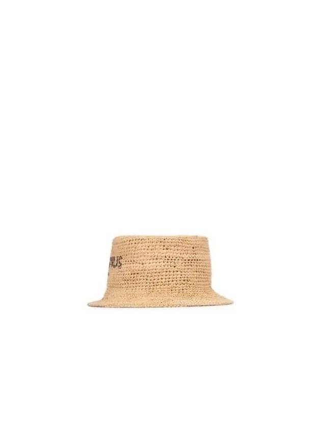 Embroidered logo bucket hat natural - JACQUEMUS - BALAAN 4