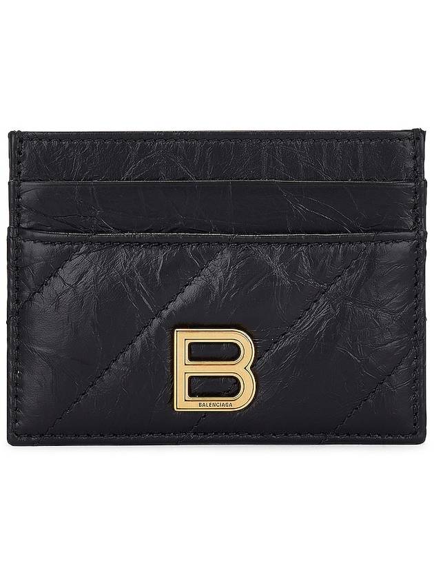 Crush Quilted Calfskin Card Wallet Black - BALENCIAGA - BALAAN 5