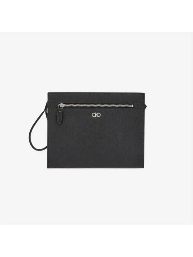 Ferragamo Gancini Clutch Black 240972 753413 - SALVATORE FERRAGAMO - BALAAN 5