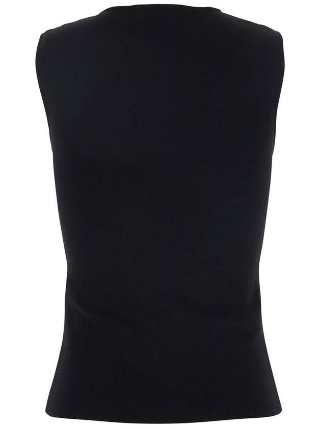 Black Sleeveless Crew Neck Shirt In Viscose Blend Woman - P.A.R.O.S.H. - BALAAN 2