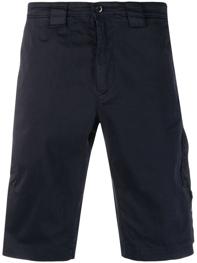 Men's Lens Wappen Bermuda Cargo Shorts Navy - CP COMPANY - BALAAN 2