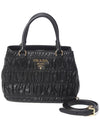 Black Calf Leather Borsa Mano Tote Bag - PRADA - BALAAN 2