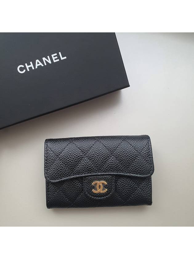 Classic Grained Calfskin Card Wallet Black - CHANEL - BALAAN 2