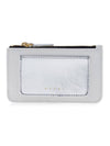 Logo Zipper Leather Card Wallet Silver - MARNI - BALAAN 1