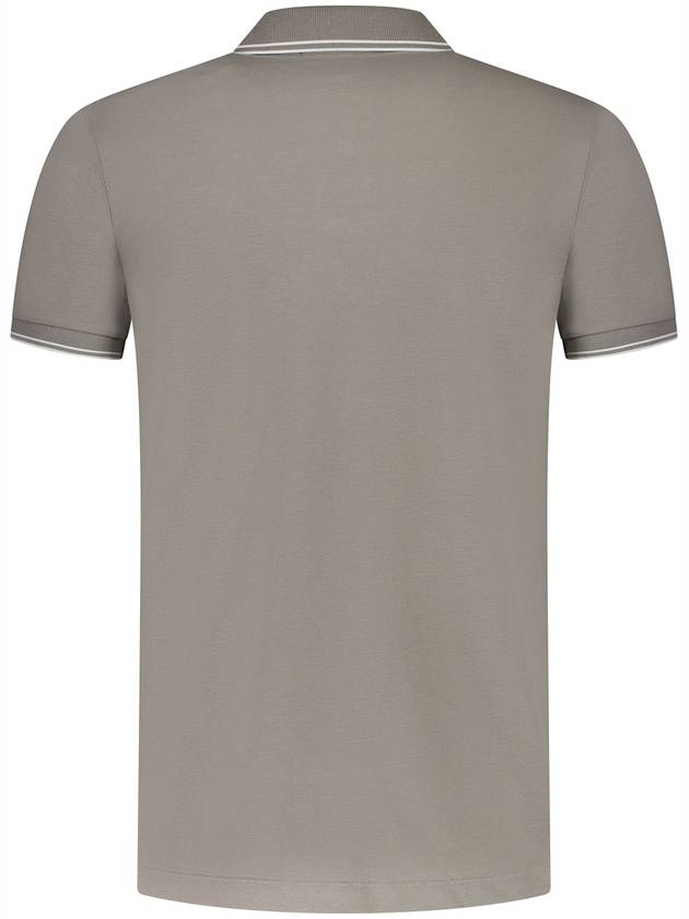 Stretch Cotton Pique Short Sleeve Polo Shirt  Dove Grey - STONE ISLAND - BALAAN 3