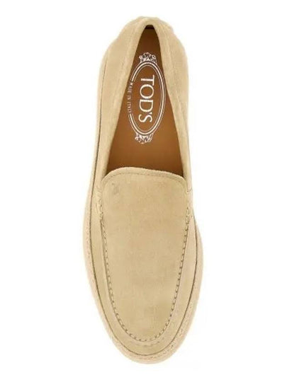 Logo Suede Loafers Beige - TOD'S - BALAAN 2