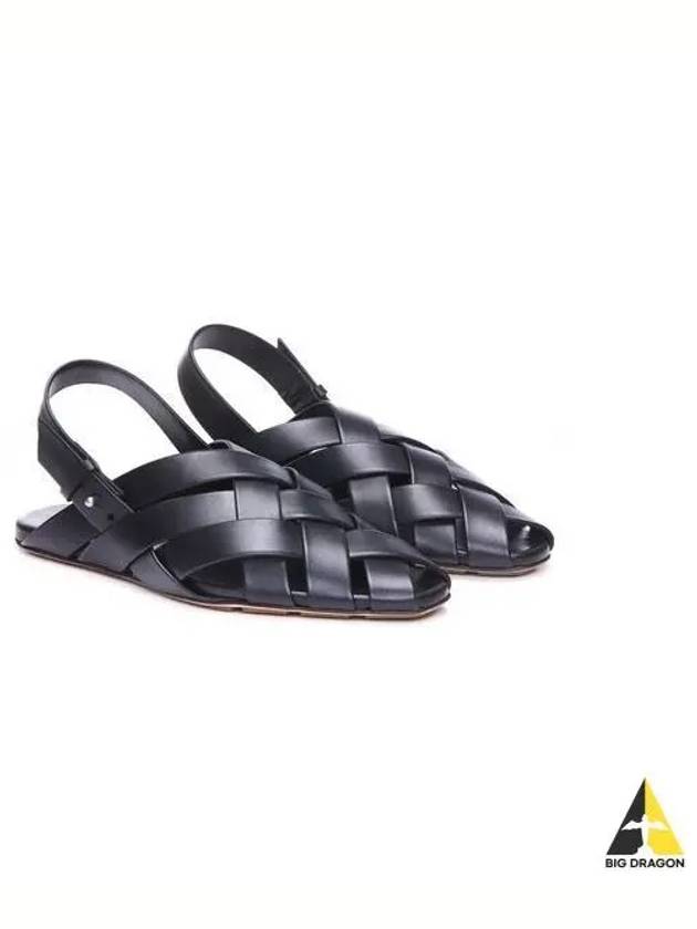 Alfie Intrecciato Leather Mule Sandals Black - BOTTEGA VENETA - BALAAN 2