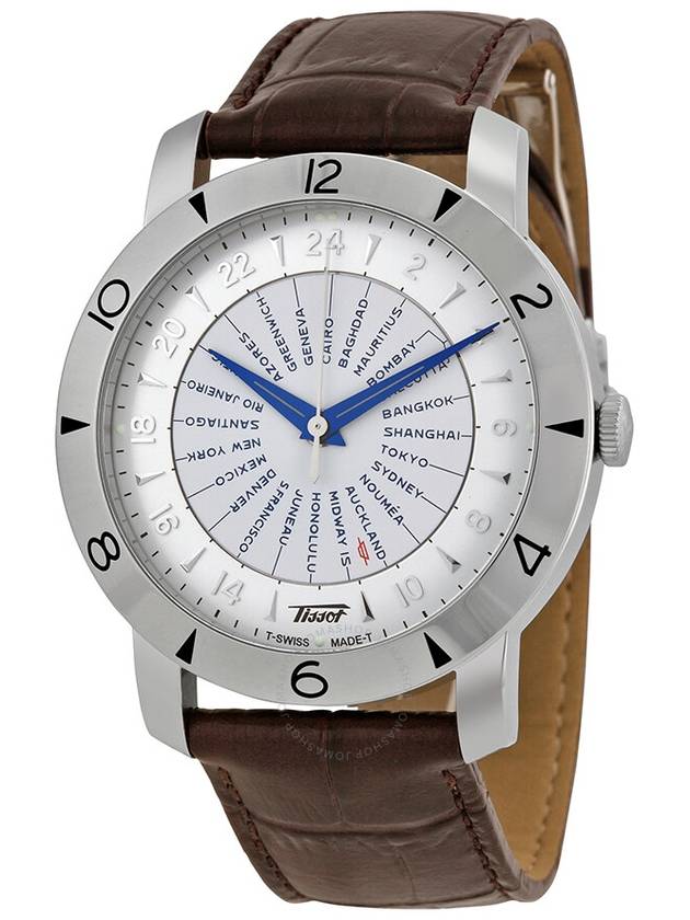 Tissot Heritage Navigator Silver Dial Brown Leather Men's Watch T0786411603700 - TISSOT - BALAAN 1