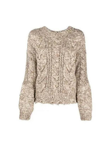 Women s Cable Jumper Knit Natural WP12 NAHELE BEI03 - IRO - BALAAN 1