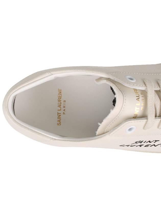 Court Classic SL/06 Embroidered Sneakers In Canvas And Leather Cream - SAINT LAURENT - BALAAN 9