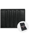 Debossed Pebble Card Wallet Black - THOM BROWNE - BALAAN 2