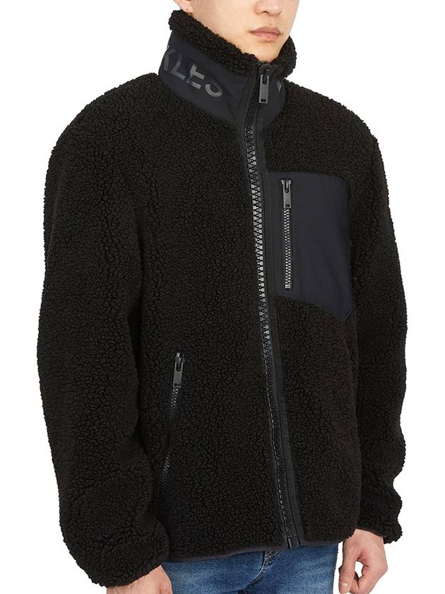 Men's Sagrek Shearling Fleece Zip-Up Jacket Black - MOOSE KNUCKLES - BALAAN 5