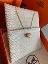 Mini Pop H Pendant Necklace Gold Blue Lin - HERMES - BALAAN 3