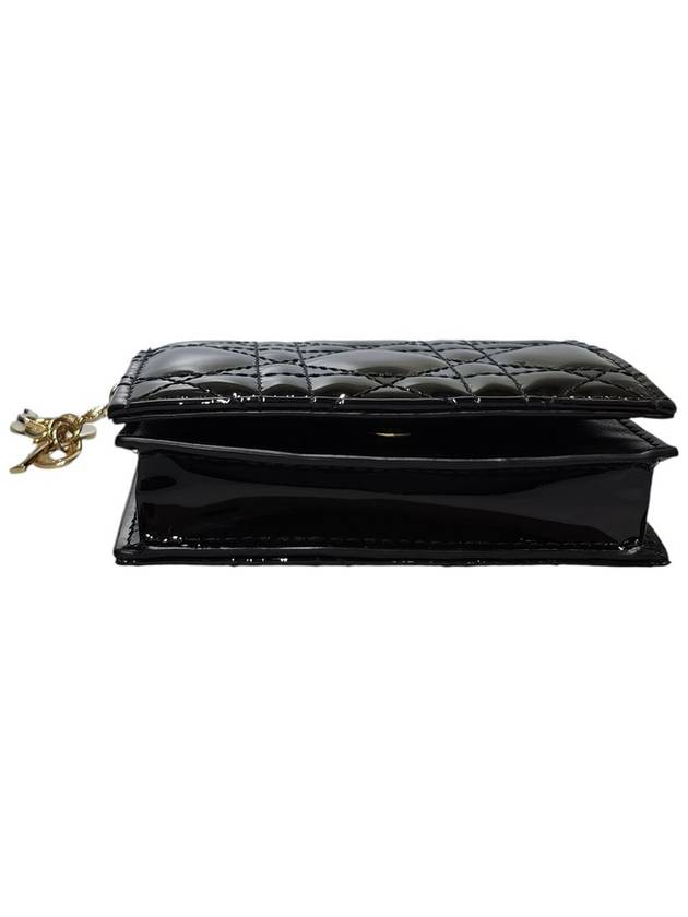 S0178OVRB 900U Black Patent Cannage Half Wallet - DIOR - BALAAN 4