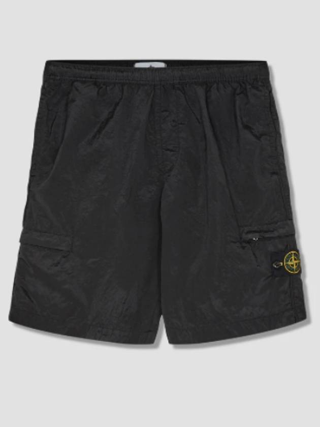 Nylon Metal Bermuda Wappen Short Pants Black Ice 7615L1721 - STONE ISLAND - BALAAN 3