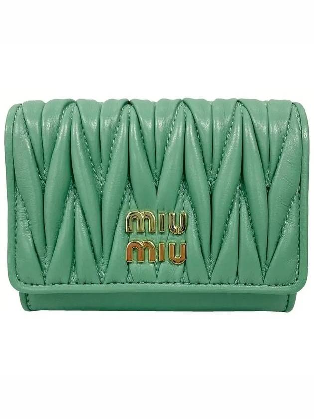 Matelasse Nappa Leather Card Wallet Sage Green - MIU MIU - BALAAN 2