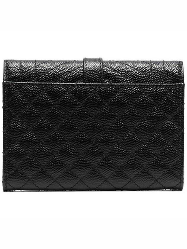 Matelasse Monogram Envelope Small Half Wallet Black - SAINT LAURENT - BALAAN 4