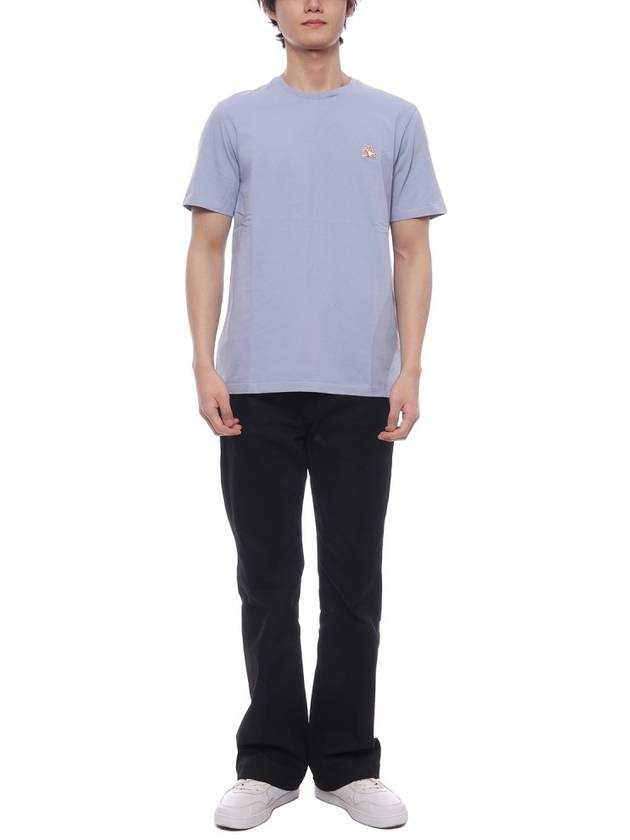 Chillax Fox Patch Regular Short Sleeve T-Shirt Blue - MAISON KITSUNE - BALAAN 4