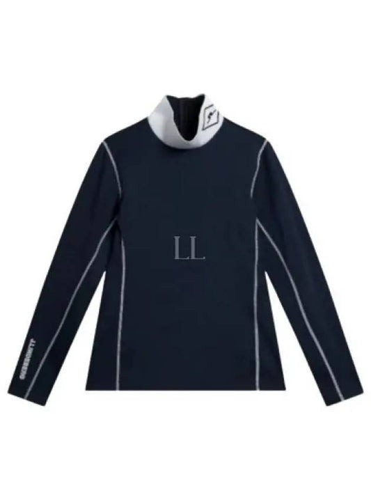 Powderhorn Mid Layer High Neck Long Sleeve T-Shirt Navy - J.LINDEBERG - BALAAN 2