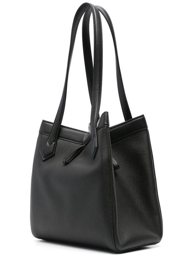 Origami Medium Leather Tote Bag Black - FENDI - BALAAN 5