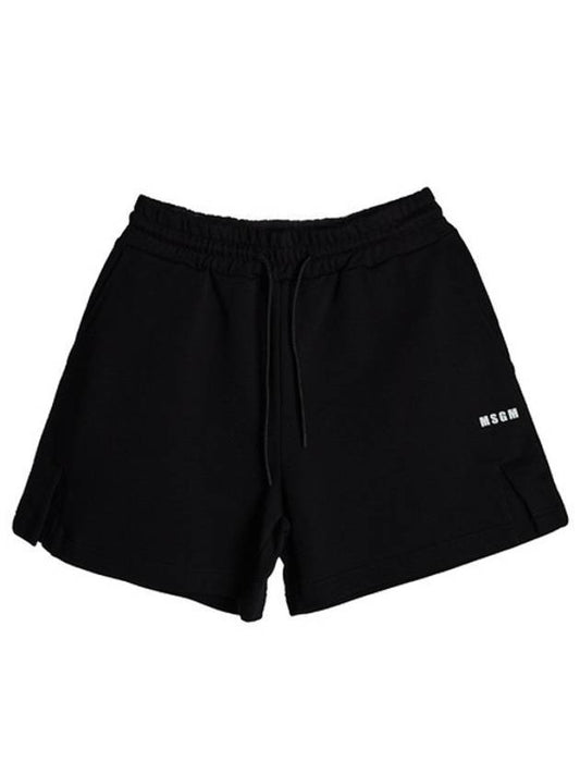 Women's Micro Logo Bermuda Cotton Shorts Black - MSGM - BALAAN 1