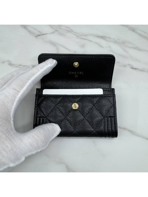 Boy Snap Card Holder Wallet Black Gold A80603 - CHANEL - BALAAN 5