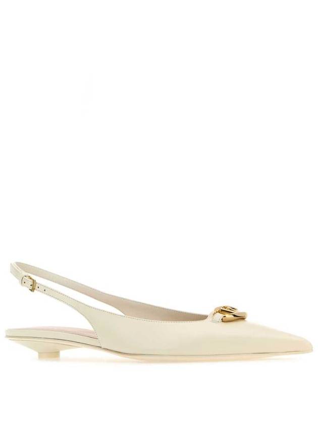 V Logo Bold Edition Sling Back Ballerina White - VALENTINO - BALAAN 3