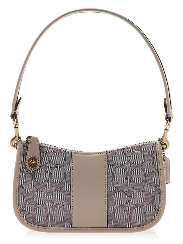 Women's Swinger Signature Jacquard Shoulder Bag CD697 STONE IVORY - COACH - BALAAN 1