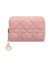 Lady Voyageur Cannage Lambskin Small Coin Wallet Antique Pink - DIOR - BALAAN 2