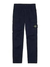 Stretch Cotton Gabardine Garment Dyed Cargo Straight Pants Navy - STONE ISLAND - BALAAN 2