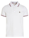 Logo Patch Polo Shirt Optical White I2 091 8A70300 84556 001 - MONCLER - BALAAN 1