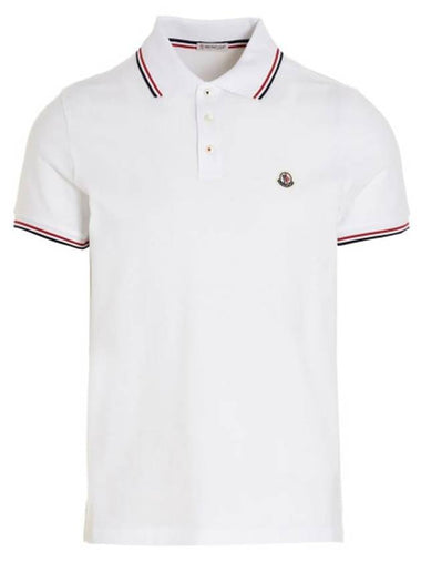 Logo Patch Polo Shirt Optical White I2 091 8A70300 84556 001 - MONCLER - BALAAN 1