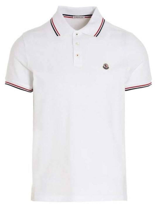 Logo Patch Polo Shirt Optical White I2 091 8A70300 84556 001 - MONCLER - BALAAN 1