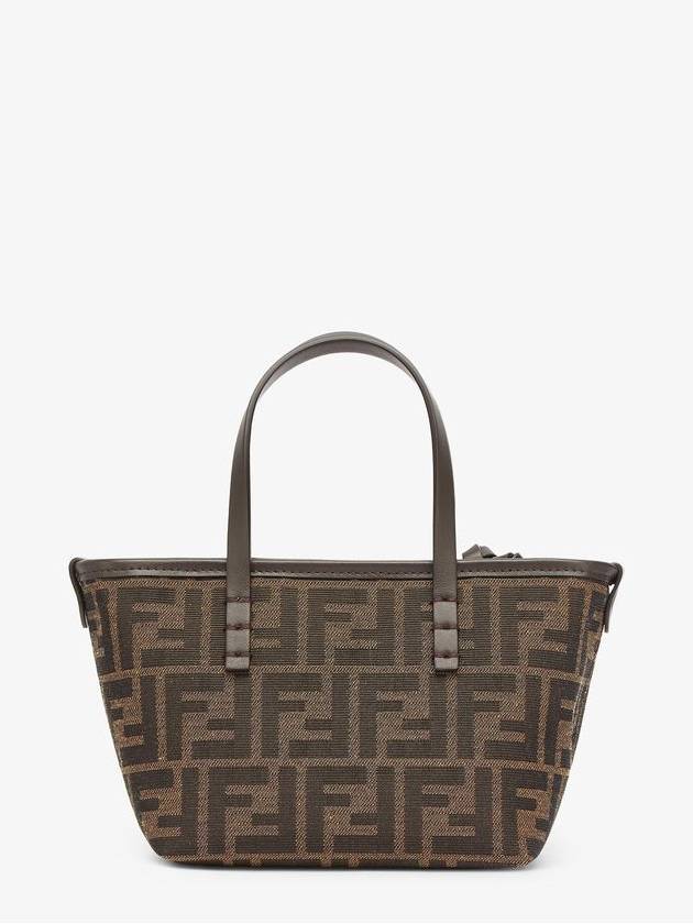 Roll FF Jacquard Mini Tote Bag Brown - FENDI - BALAAN 4