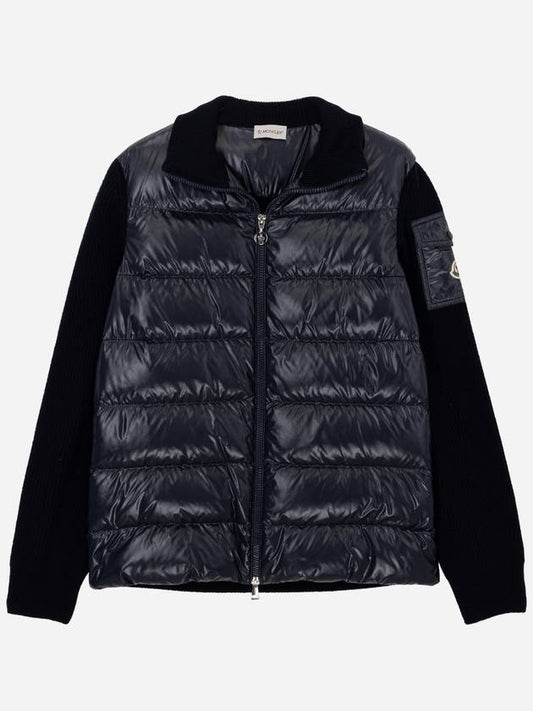 padded wool cardigan navy blue 23FW - MONCLER - BALAAN 2