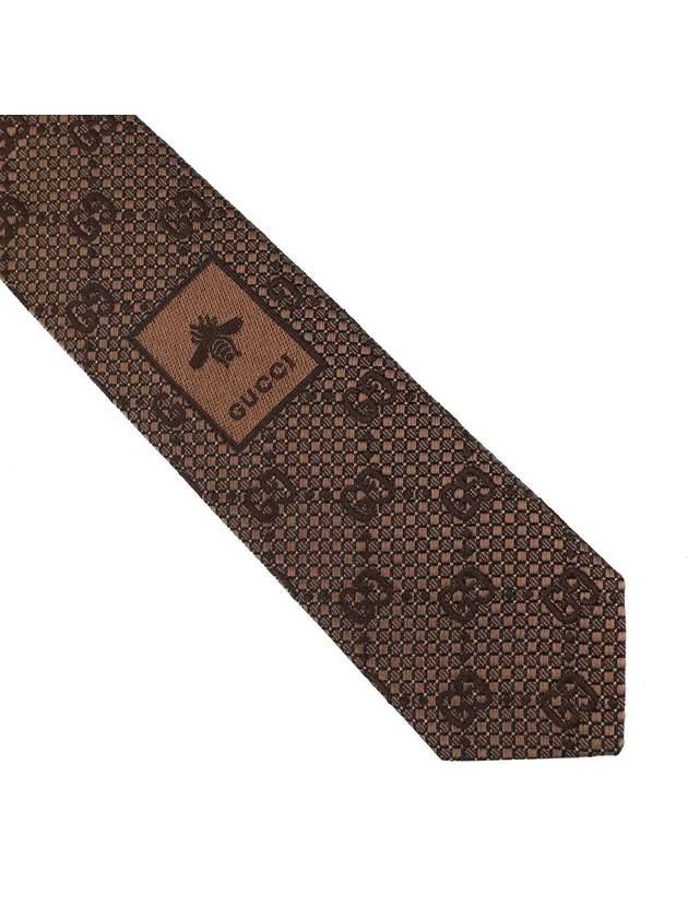 GG Silk Jacquard Tie Brown - GUCCI - BALAAN 6