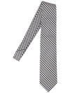 Men's Houndstooth Silk Tie White Black - TOM FORD - BALAAN 2