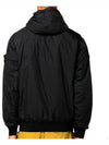 Men's Garment Dyed Crinkle Reps Recycled Nylon Primaloft TC Hooded Jacket Black - STONE ISLAND - BALAAN 3