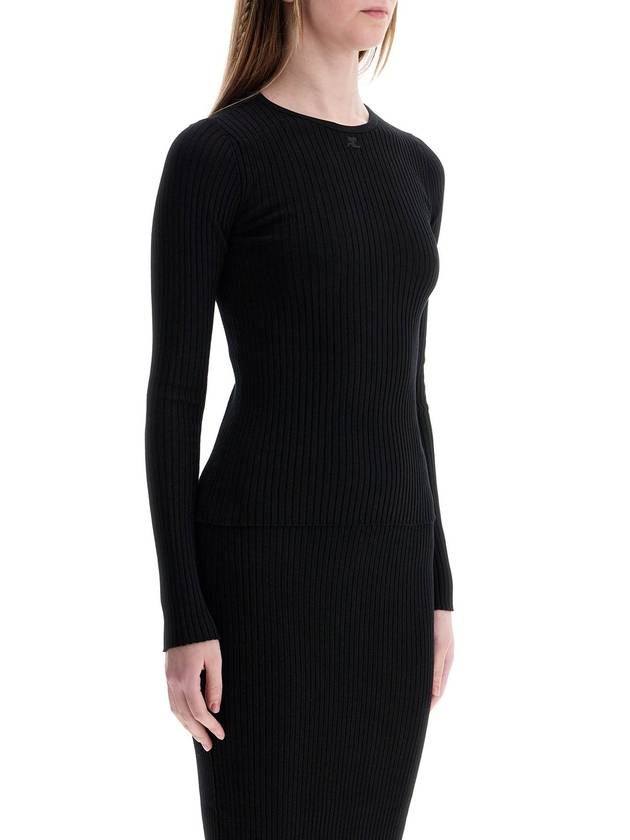 black viscose and polyester sweater with drop neckline - COURREGES - BALAAN 2