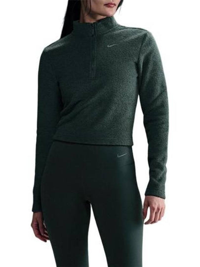 Phoenix Half Zip Up Long Sleeve T-Shirt Green - NIKE - BALAAN 2