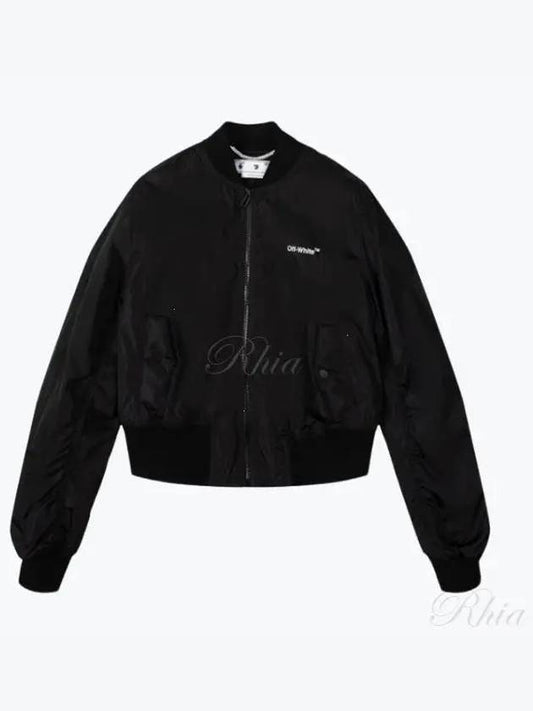 women's diagonal bomber jacket black - OFF WHITE - BALAAN 2