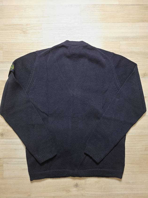 Wappen V Neck Cotton Knit Cardigan Black - STONE ISLAND - BALAAN 8