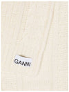 logo cable knit scarfwhite - GANNI - BALAAN 3