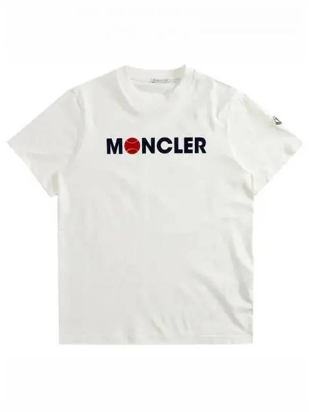 8C00008 829HP 034 Front Logo Short Sleeve T Shirt Ivory Men s TTA 271524 - MONCLER - BALAAN 1